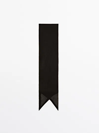 Massimo Dutti Halstuch 100 % Seide In Black