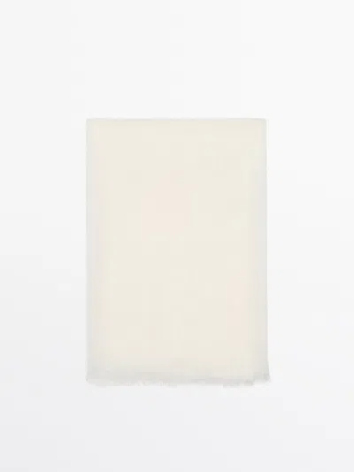 Massimo Dutti Halstuch Aus 100% Leinen In Cream