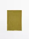 Massimo Dutti Halstuch Aus 100% Leinen In Olive
