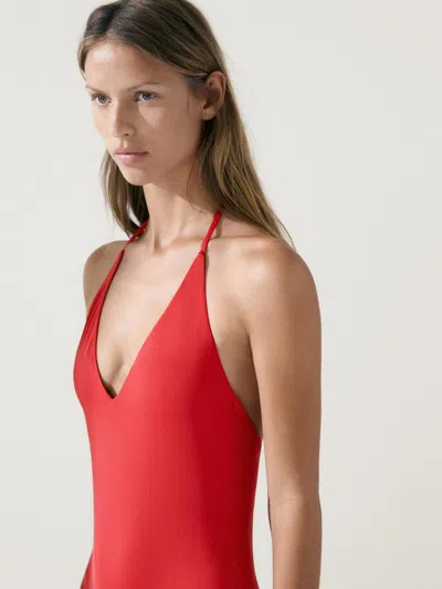 Massimo Dutti Halter V In Red