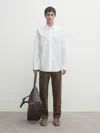 Massimo Dutti Hemd Aus Popelin Im Regular-fit In Weiss