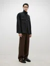 Massimo Dutti Hemdjacke Leinen Reissverschluss Taschen In Schwarz