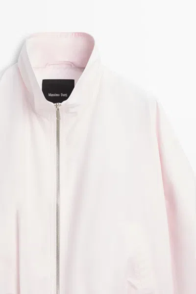 Massimo Dutti High Neck Bomber Jacket In Pink