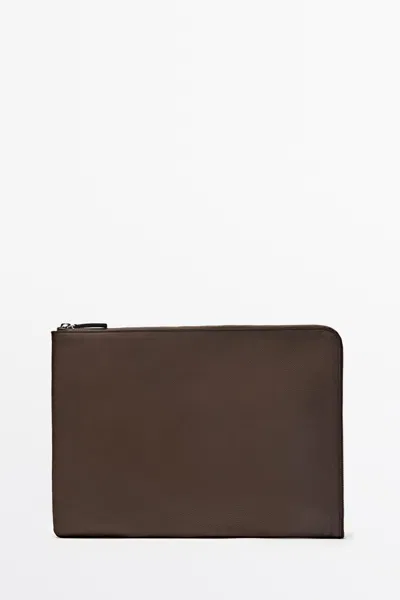 Massimo Dutti Housse Pour Ordinateur Portable L En Cuir Nappa