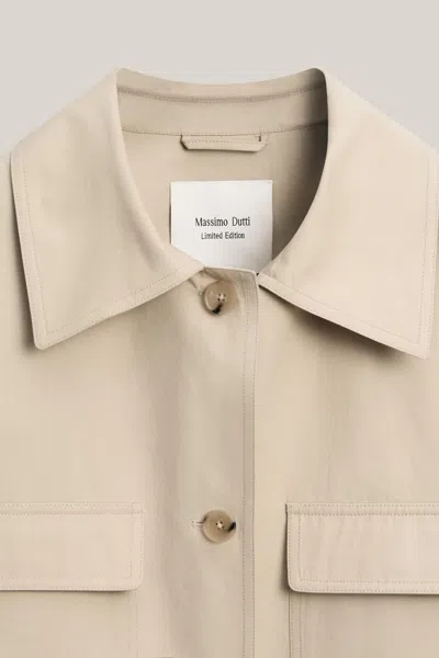 Massimo Dutti Jacket With Pocket Details In Brown