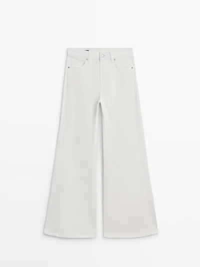 Massimo Dutti Jeans Acampanado Tiro Alto In Multi