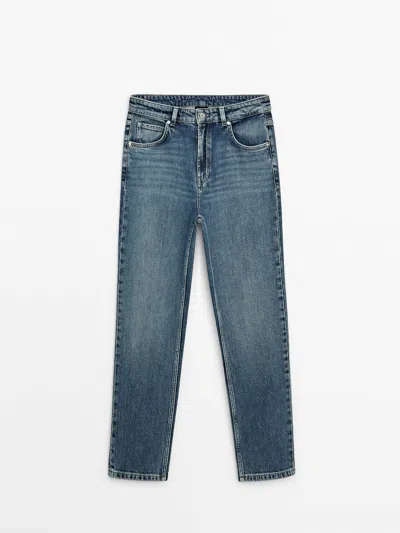 Massimo Dutti Jeans Cropped Slim-fit In Blue