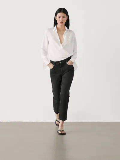 Massimo Dutti Jeans Cropped Slim-fit In Black