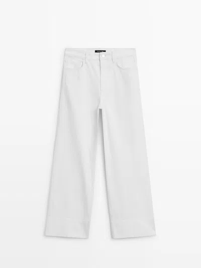 Massimo Dutti Jeans Culotte Fit In Blue