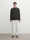 Massimo Dutti Jeans Im Tapered-fit In Weiss