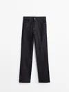 Massimo Dutti Full Length Slim Fit Jeans In Dunkelblau