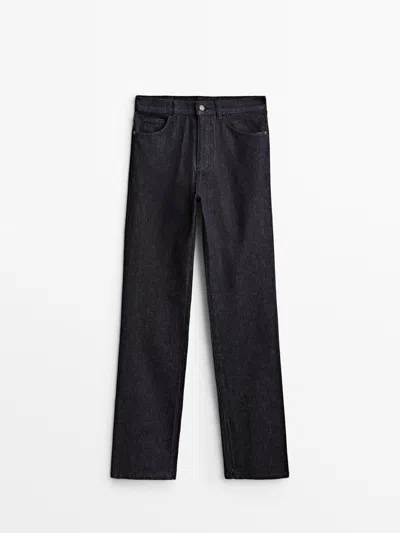 Massimo Dutti Full Length Slim Fit Jeans In Dunkelblau