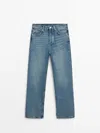 MASSIMO DUTTI STRAIGHT-FIT-JEANS IM WASHED-LOOK MIT HOHEM BUND