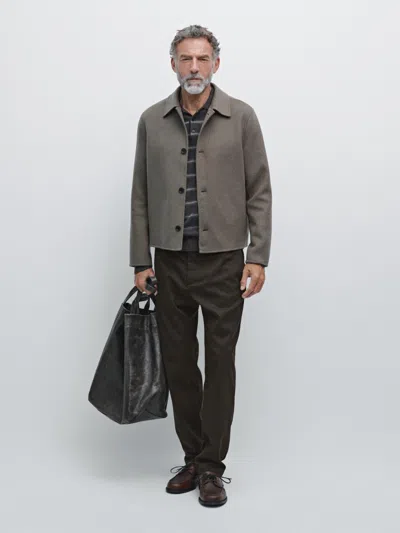 Massimo Dutti Jogger Fit Trousers In Brown