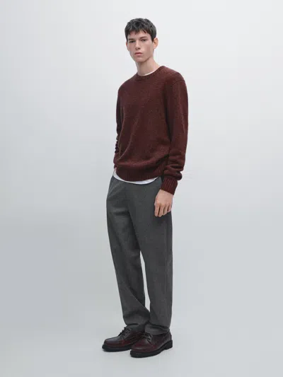 Massimo Dutti Jogger Fit Trousers With Textured Detail In Multi