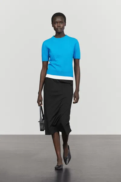 Massimo Dutti Jupe Midi Droite In Noir