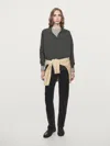 Massimo Dutti Knit 100% Cashmere Oversize Sweater In Black