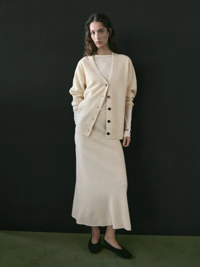 Massimo Dutti Knit Alpaca And Wool V In White