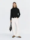 Massimo Dutti Knit Cardigan With Mock Turtleneck In Black