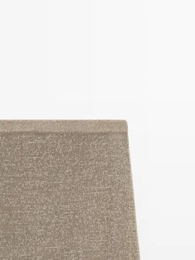 Massimo Dutti Knit Flared Skirt Complete Look In Silver
