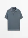 Massimo Dutti Knit Polo Sweater With Short Sleeves In Multicolor