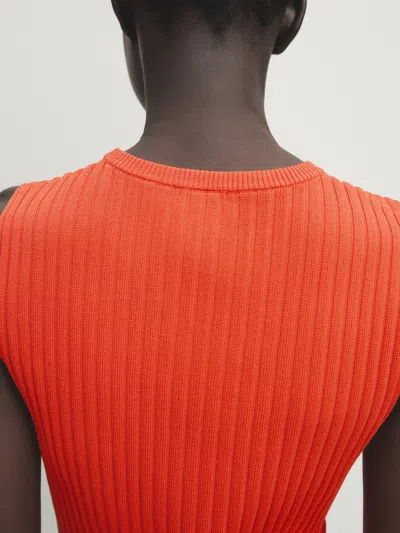 Massimo Dutti Oberteil Jersey Mit Schlitz In Neonrosa