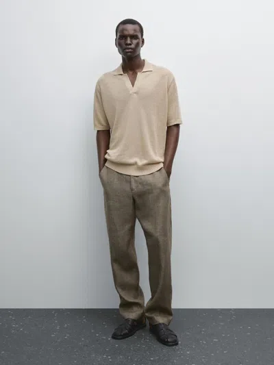 Massimo Dutti Knit V In Neutral