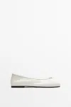 Massimo Dutti Knotted Leather Ballet Flat In Multi