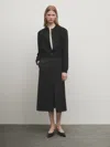 Massimo Dutti Short Bomber Jacket With Snap Buttons In Schwarz