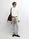 Massimo Dutti Langarmshirt Mit Kragendetail In White