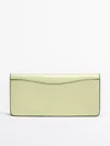 Massimo Dutti Nappa Leather Long Purse In Multicolor