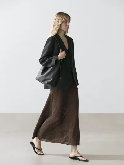 Massimo Dutti Langer Strickrock Aus Baumwollmischgewebe