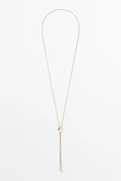 Massimo Dutti Lariat Necklace In Golden