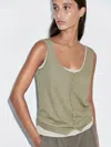 Massimo Dutti Layered Knit Top With Buttons In Multi