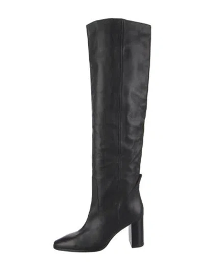 Pre-owned Massimo Dutti Leather Boots In Black