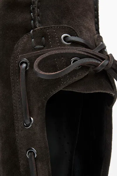 Massimo Dutti Leather Deck Shoes In Brown