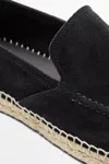 Massimo Dutti Leather Espadrilles With Moc Toe In Black