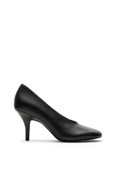Massimo Dutti Zapato De Tacón Piel In Black