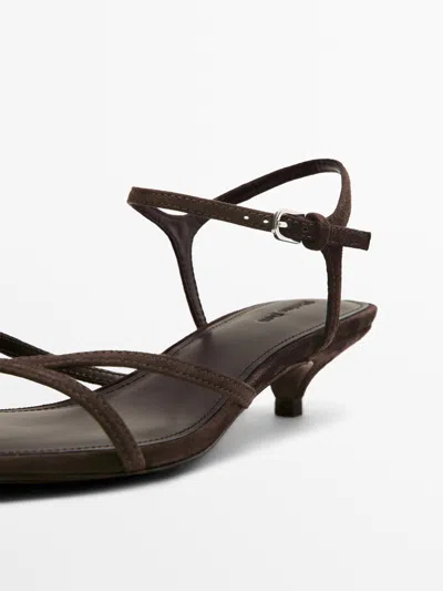 Massimo Dutti Leather Low In Brown