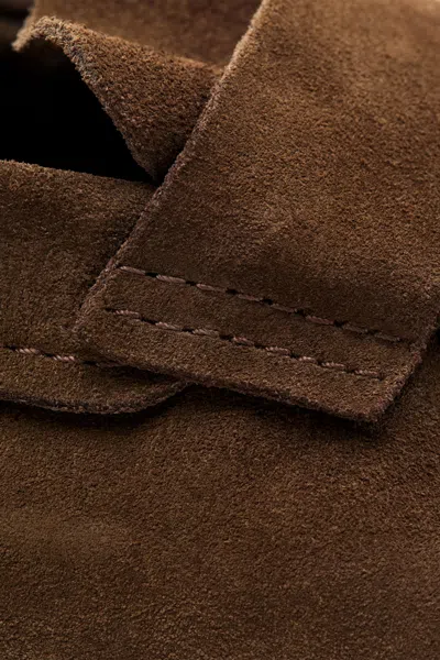 Massimo Dutti Leather Penny Loafers In Brown