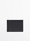 Massimo Dutti Leather Wallet In Black