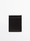 Massimo Dutti Leather Wallet In Brown