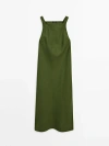 MASSIMO DUTTI LINEN HALTER DRESS