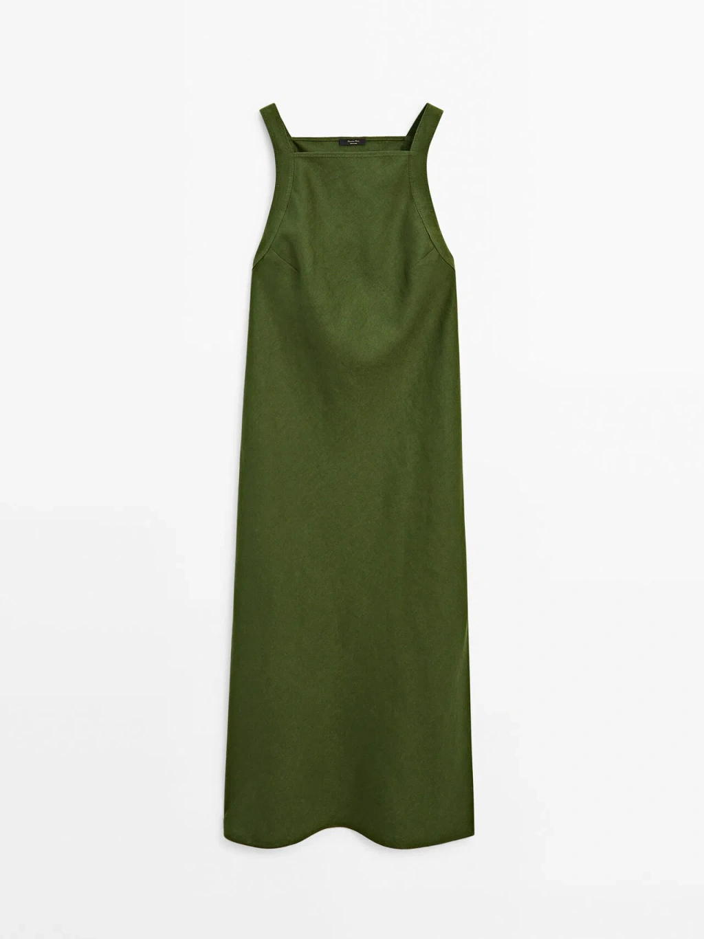 massimo dutti linen halter dress Massimo Dutti Linen Halter Dress In Green