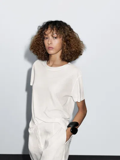 Massimo Dutti Lightweight Short Sleeve T In Black