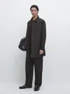 Massimo Dutti Lightweight Technical Fabric Parka In Blue