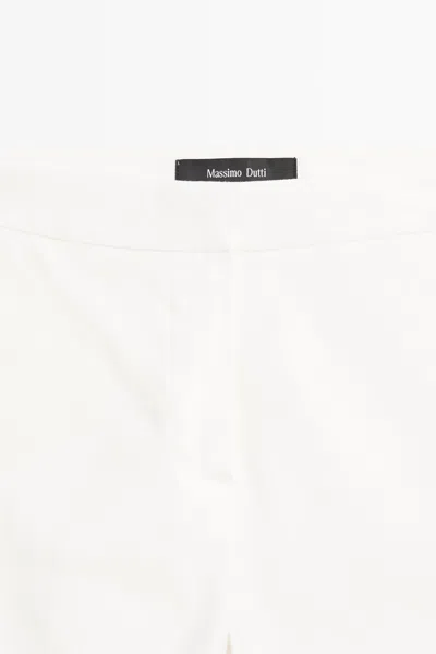Massimo Dutti Linen Blend Kick Flare Fit Pants In White