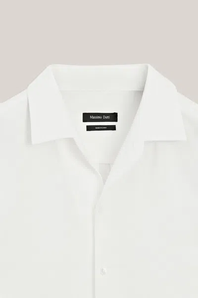 Massimo Dutti Linen Blend Shirt In White