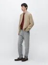 Massimo Dutti Linen Bomber Jacket In Neutral