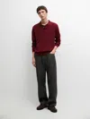 Massimo Dutti Strickpullover Aus Leinen Mit Polo In Brown